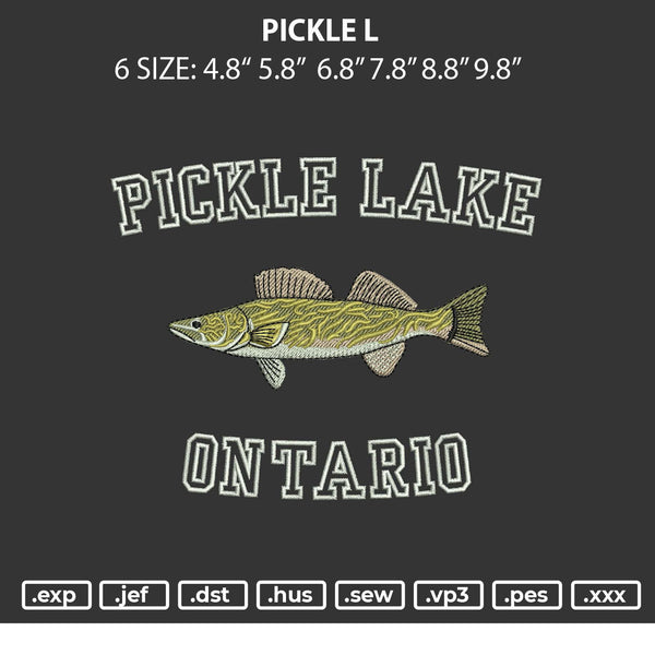 Pickle L Embroidery File 6 sizes