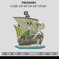 Pieceships Embroidery File 6 sizes