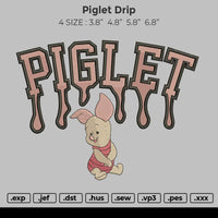 Piglet Drip Embroidery