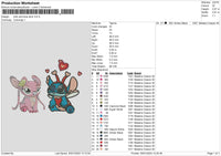 Pink Blue Stitch Embroidery File 6 sizes