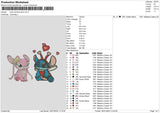 Pink Blue Stitch Embroidery File 6 sizes