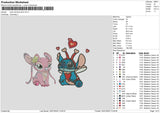 Pink Blue Stitch Embroidery File 6 sizes