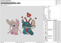 Pink Blue Stitch Embroidery File 6 sizes