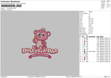 Pink Bear Embroidery File 6 sizes