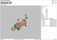 Pink Rose Embroidery File 6 sizes