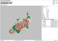 Pink Rose Embroidery File 6 sizes