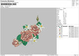 Pink Rose Embroidery File 6 sizes