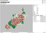 Pink Rose Embroidery File 6 sizes