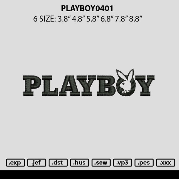 Playboy0401 Embroidery File 6 sizes