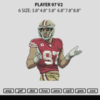 Player 97 V1 Embroidery File 6 sizes