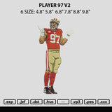 Player 97 V2 Embroidery File 6 sizes