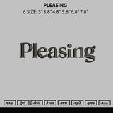 Pleasing Embroidery File 6 sizes