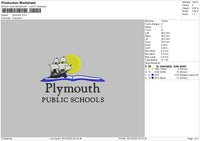 Plymouth Embroidery File 6 sizes