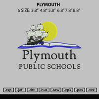 Plymouth Embroidery File 6 sizes