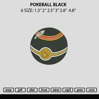 Pokeball Black Embroidery File 6 sizes