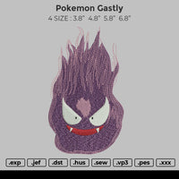 Pokemon Gastly Embroidery