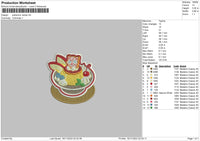 Poke Recipe Embroidery File 6 sizes