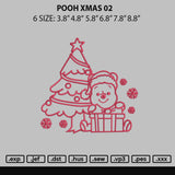 Pooh Xmas 02 Embroidery File 6 sizes