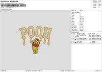 Pooh Melt V2 Embroidery File 6 sizes