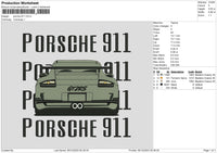 Porche911 Embroidery File 6 Sizes