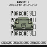 Porche911 Embroidery File 6 Sizes