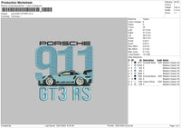 Porsche Blue V3 Embroidery File 6 sizes