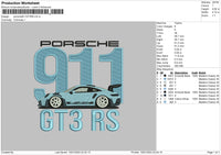 Porsche Blue V3 Embroidery File 6 sizes