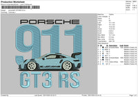 Porsche Blue V3 Embroidery File 6 sizes