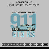 Porsche Blue V3 Embroidery File 6 sizes