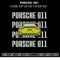 Porsche1801 Embroidery File 6 sizes