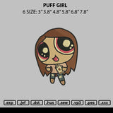 Puff Girl Embroidery File 6 sizes