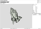 Pray Hand 1602 Embroidery File 6 sizes