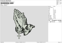 Pray Hand 1602 Embroidery File 6 sizes