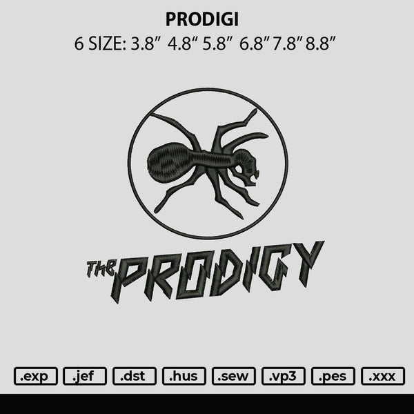 Prodigi Embroidery File 6 sizes