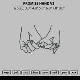 Promise Hand V3 Embroidery File 6 sizes