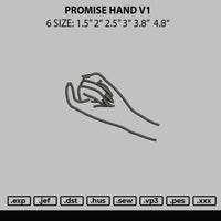 Promise Hand V1 Embroidery File 6 sizes