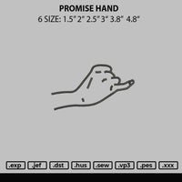 Promise Hand V2 Embroidery File 6 sizes