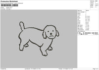 Puppie Line Embroidery File 6 sizes
