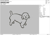 Puppie Line Embroidery File 6 sizes