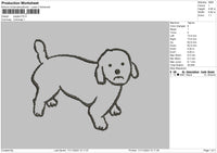 Puppie Line Embroidery File 6 sizes