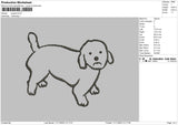 Puppie Line Embroidery File 6 sizes