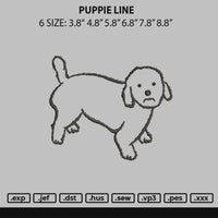 Puppie Line Embroidery File 6 sizes