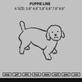 Puppie Line Embroidery File 6 sizes