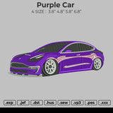 Purple Car Embroidery