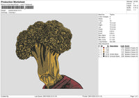 Broccoli Embroidery File 6 sizes