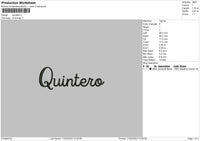 Quintero Embroidery File 6 sizes