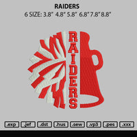 Raiders Embroidery File 6 sizes