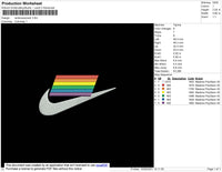 Rainbow Swoosh Embroidery