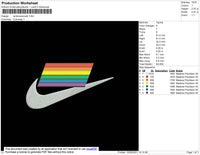 Rainbow Swoosh Embroidery