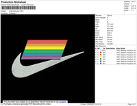 Rainbow Swoosh Embroidery